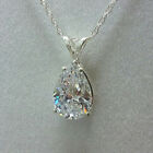Women Fashion Jewelry Pear Cut Cubic Zirconia 925 Silver Necklace Pendants Gifts