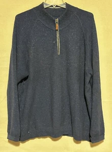 Tommy Bahama Men's 1/4 Zip Long Sleeve Pullover Sweater Blue XL - Picture 1 of 6