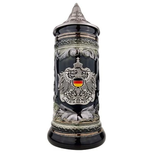 Bierkrug mit Deckel Deutschland Steinkrug Klassisches Bierseidel mit Spitzdeckel - Bild 1 von 8