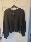 (JK) Topshop Black Button Through Lace Collared Cardigan Size Large Bnwt