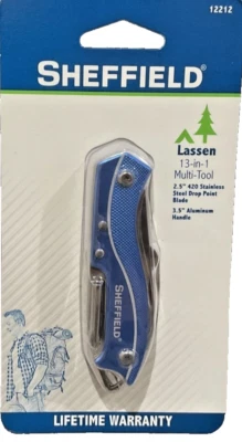 "Multiherramienta Sheffield Larsen 13 en 1 2,5"" hoja de punto de caída de acero inoxidable 420" Foto 1 de 2