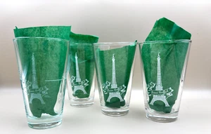 4 VTG CAFE A LA TOUR EIFFEL PARIS FRANCE JUICE GLASSES RESTAURANT TOWER France - Picture 1 of 16
