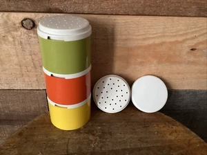 Vintage Tupperware #1308 - stapelbare Gewürzshakes (3) - Herbst Ernte Farben - T46 - Bild 1 von 5