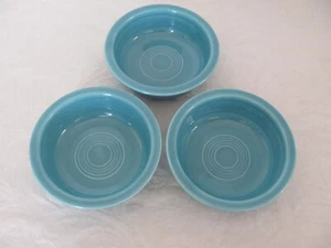 Genuine Fiesta HLCo USA-Turquoise (Older)-5 1/2" Fruit/Dessert Bowls-Set of 3 - Picture 1 of 9