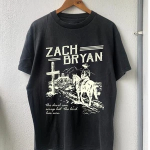 Zach bryan t shirt music tour the devil can scrap but lord has won retro tee - Picture 1 of 3