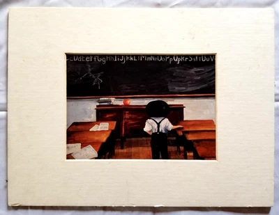Schoolboy 1968 Wayne Thiebaud Wall Art Print 9" x 12" Americana VTG Amish - Image 1 of 4