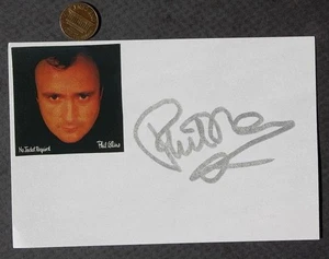Genesis Band & Movie Star Phil Collins signed / autographed 1985 photocard RARE- - Picture 1 of 1