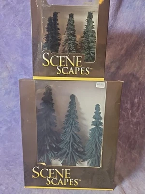 Bachmann SCENE SCAPES 8"- 10" SPRUCE TREES (3 per box) O Scale + 5"-6" Lot Of 6 - Image 1 of 4