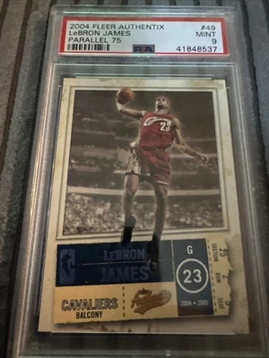 2004 Fleer Authentix Parallel /75 Lebron James #49 - PSA 9 - Image 1 of 3