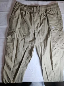 NWT Nike Utility Cargo Pockets Pants Mens Size XL Beige Cotton Baggy Loose - Picture 1 of 10