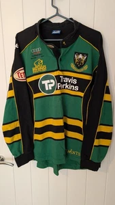 Northampton Saints Rugby Shirt Jersey Top Rhino Long Sleeve Home - Picture 1 of 11