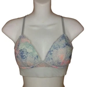 Bralette Victorias Secret ROSA Acuarela Azul Floral Encaje Mujer Talla Mediana - Imagen 1 de 7