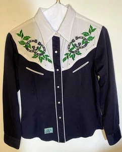 VINTAGE ROPER LUCKY HORSESHOE WESTERN SNAP SHIRT - Picture 1 of 10