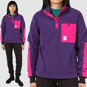Topo Designs Womens Pullover Quarter Snap Fleece Polartec Jacket Purple Pink S - Bild 1 von 9