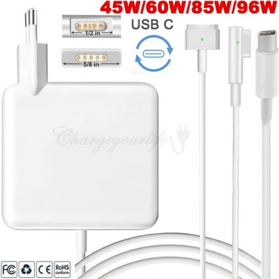 Netzteil Ladekabel Ladegerät für Apple Macbook Pro & Air 13/15/17 Zoll L/T-Tip - Bild 1 von 4