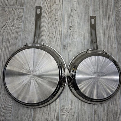 Cuisinart Skillets Frying Saute Pans Stainless Steel 10" & 8" Set Of 2 Clean! - Image 1 of 4
