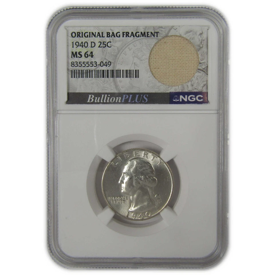 1940 D Washington Quarter MS 64 NGC Original Bag Fragment SKU:I22601 - Image 1 of 4