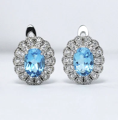 ORRECCHINI IN ARGENTO CON TOPAZI BLU AZZURRI - Immagine 1 di 4