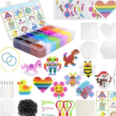 Higtok Bügelperlen Set 5mm 24 Farben Bastelset 4300 Stück mit Zubehör für DIY - Bild 1 von 4