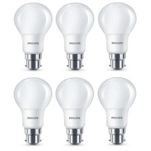 6x Philips LED Frosted B22 60w Warm White Bayonet Cap Light Bulbs Lamp 806 Lm - Picture 1 of 3