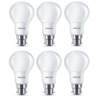 6x Philips LED Frosted B22 60w Warm White Bayonet Cap Light Bulbs Lamp 806 Lm - Image 1 of 3