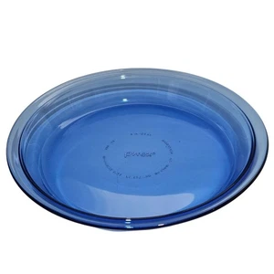 Pyrex Cobalt Blue Pie Plate 9" glass dish vtg corning kitchen bakeware - Picture 1 of 8