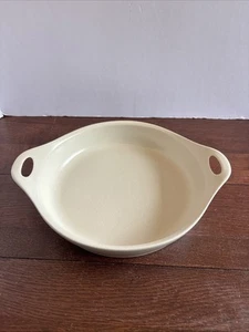 CorningWare Creations 10" Quiche/Casserole Beige Stoneware Handles Baking Dish - Picture 1 of 6