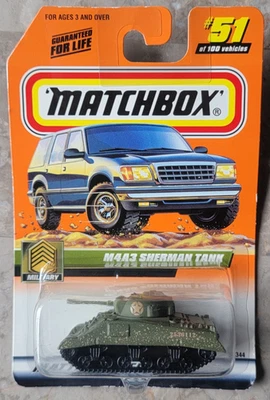 New 1999 Mattel Wheels Matchbox Military Series #51 Diecast M4A3 Sherman Tank - Image 1 of 4