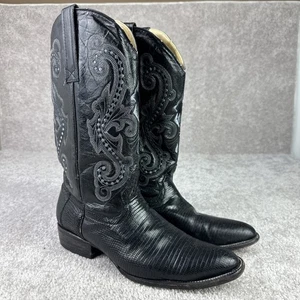Circle G Western Cowboystiefel Herren Vamp exotische Haut Leder schwarz Größe 11-EE - Bild 1 von 13