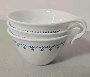 3er Set Corelle Schneeflocke blau Haken Henkelbecher - Vintage Retro - Bild 1 von 3