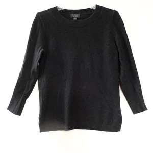 J CREW 100% Kaschmir Pullover mit Rundhals XS schwarz 3/4 Arm - Bild 1 von 3