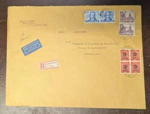 GERMANY 1950 US BERLIN LARGE COVER FRANKED SC. #9N63(X2) 9N58(X2) ON REGISTERED - Picture 1 of 2