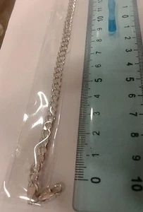 1 bracciale 20 cm uomo argento 925 grumetta maglia alta 4mm bracelet silver - Imagen 1 de 1