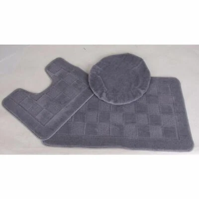 16x 3er Badematten-Set rutschfest Vorleger Dusche Badewanne Teppich Toilette neu - Bild 1 von 4