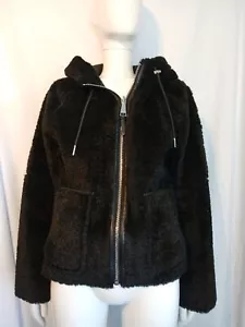 DKNY Black Faux Fur Reversible Mid Length Womens Coat Size M UK RRP £300 New TAG - Picture 1 of 9