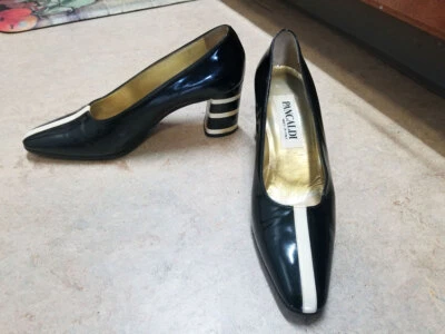 Zapatos de salón vintage Pancaldi Modernista Mod Scooter Go-Go 7B. Tacón grueso. Italia. Foto 1 de 4