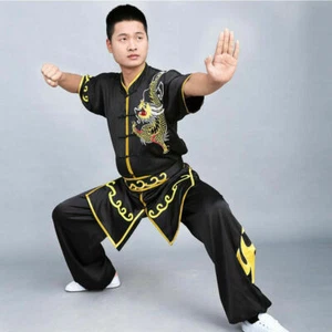 Martial Arts Suit Silk Kung Fu Tai Chi Uniform Wushu Wing Chun Shao Lin Clothes - Picture 1 of 11