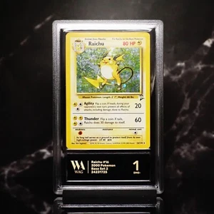 Graded WAG 1 Raichu 016/130 Base Set 2 Holo WOTC Pokémon Karte 2000 - Bild 1 von 2