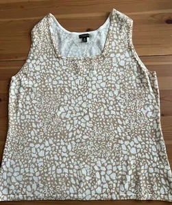 Dana Buchman Signature Beige & White Animal Print Knit Tank Top Women’s Size XL - Picture 1 of 8