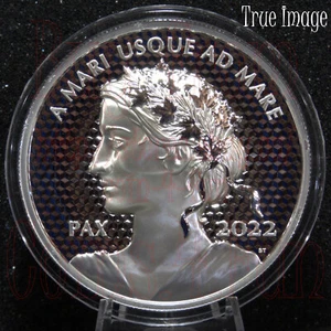 2022 - PAX - Peace Dollar Pulsating - $50 5 OZ Pure Silver UHR Proof Coin Canada - Foto 1 di 2