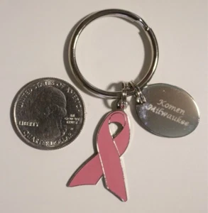 Schlüsselanhänger Komen Brustkrebs Bewusstsein Milwaukee rosa Band Anhänger #20453 - Bild 1 von 2