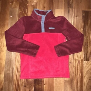 Columbia Unisex Kids  Pull Over Fleece Sweater Size M Red Rasper Soft Fabric  - Picture 1 of 7