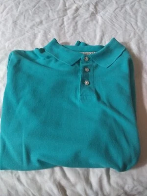  Men's Golf Polo Size L Short Sleeve Turquoise Shirt Sun River - Image 1 of 4