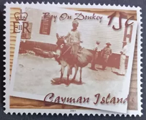 2001 Cayman Islands 828 15C Boy on Donkey Transportation Series Unused - Picture 1 of 1