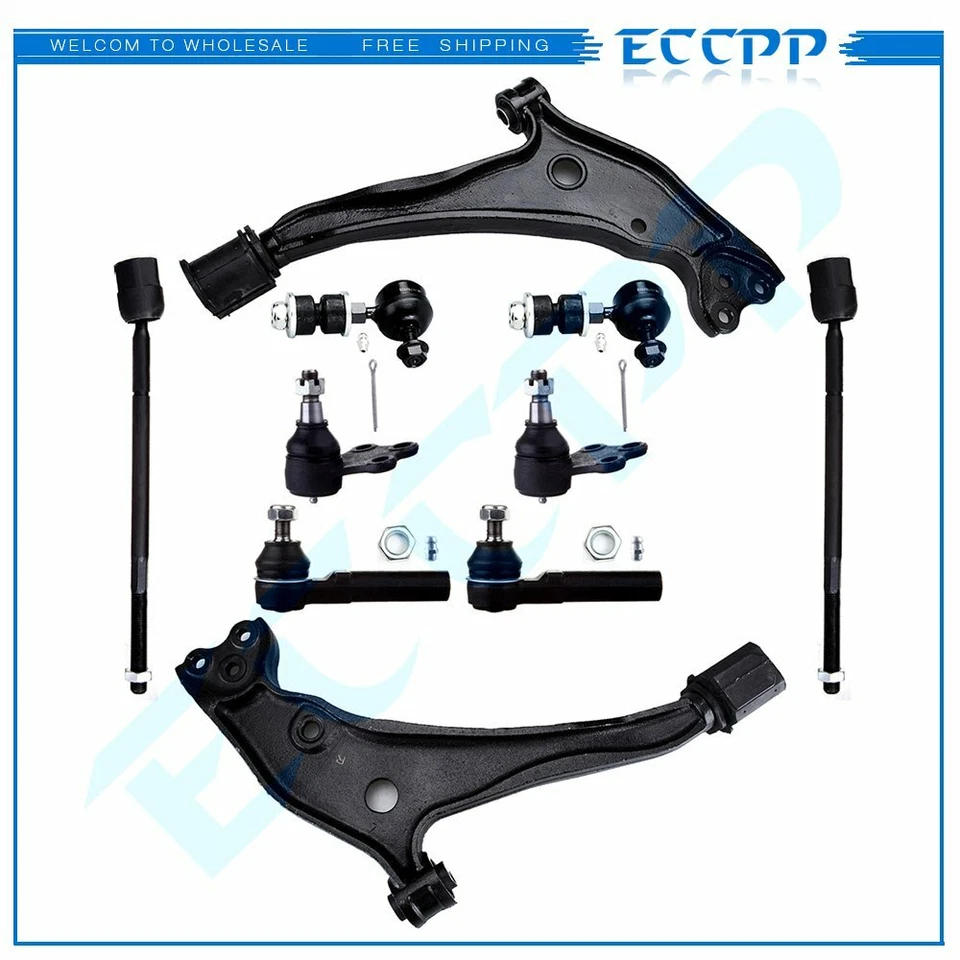 10pcs Front Lower Control Arms Ball Joints Tie Rods For 1999-02 Mercury Villager - Image 1 of 4