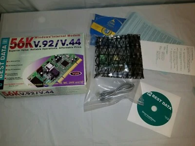 Best Data Windows Internal Modem 56K v.92/v.44 Windows 98 ME 2000 XP Model 56HP - Image 1 of 4