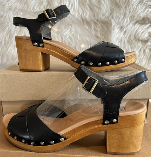 UGG AUSTRALIA SANDALI DONNA JANIE TACCO NERO US TAGLIA 11 NUOVI IN SCATOLA