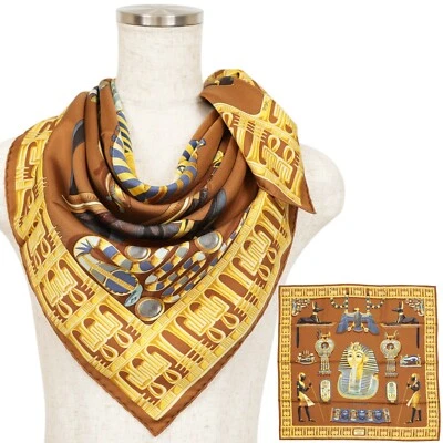 Hermes "TUTANKHAMUN" Carre 90 Silk 100% Scarf Vintage Rare Cleaned - Image 1 of 4