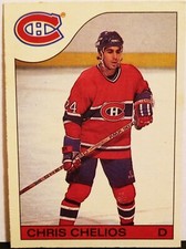 1985-86 OPC 51 Chris Chelios CANADIENS O Pee Chee High Grade Hockey