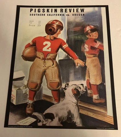 USC Trojans v Oregon Football 1939 Pigskin Review Program Poster Print 14” x 11” Cover